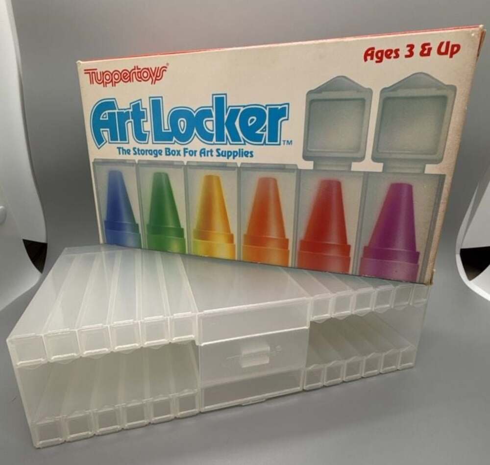 Tupperware Tuppertoys Art Locker Art Supplies Storage Box 1987 Vtg *Box Wear*